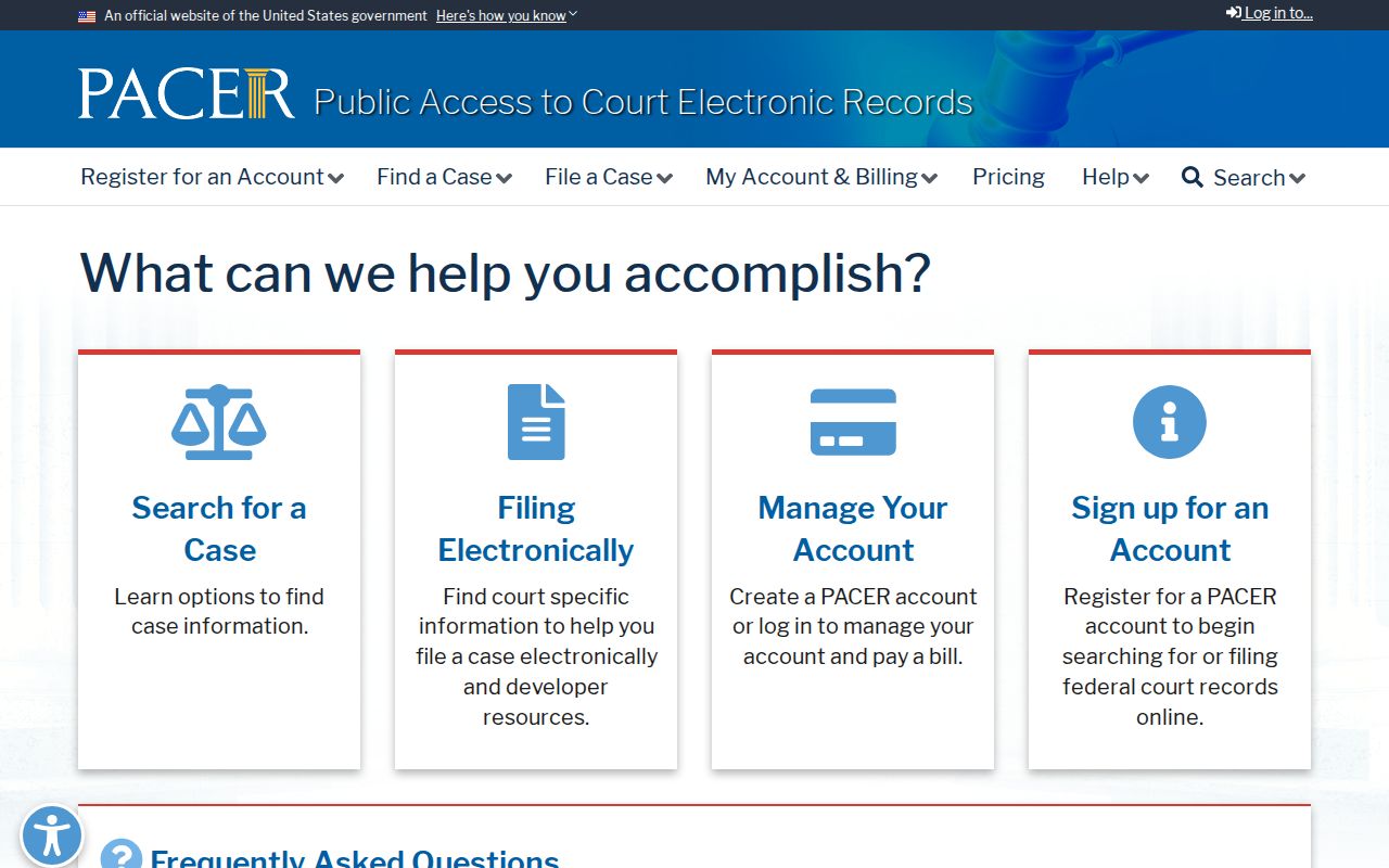 Federal PACER access for criminal court cases connected to Carroll County