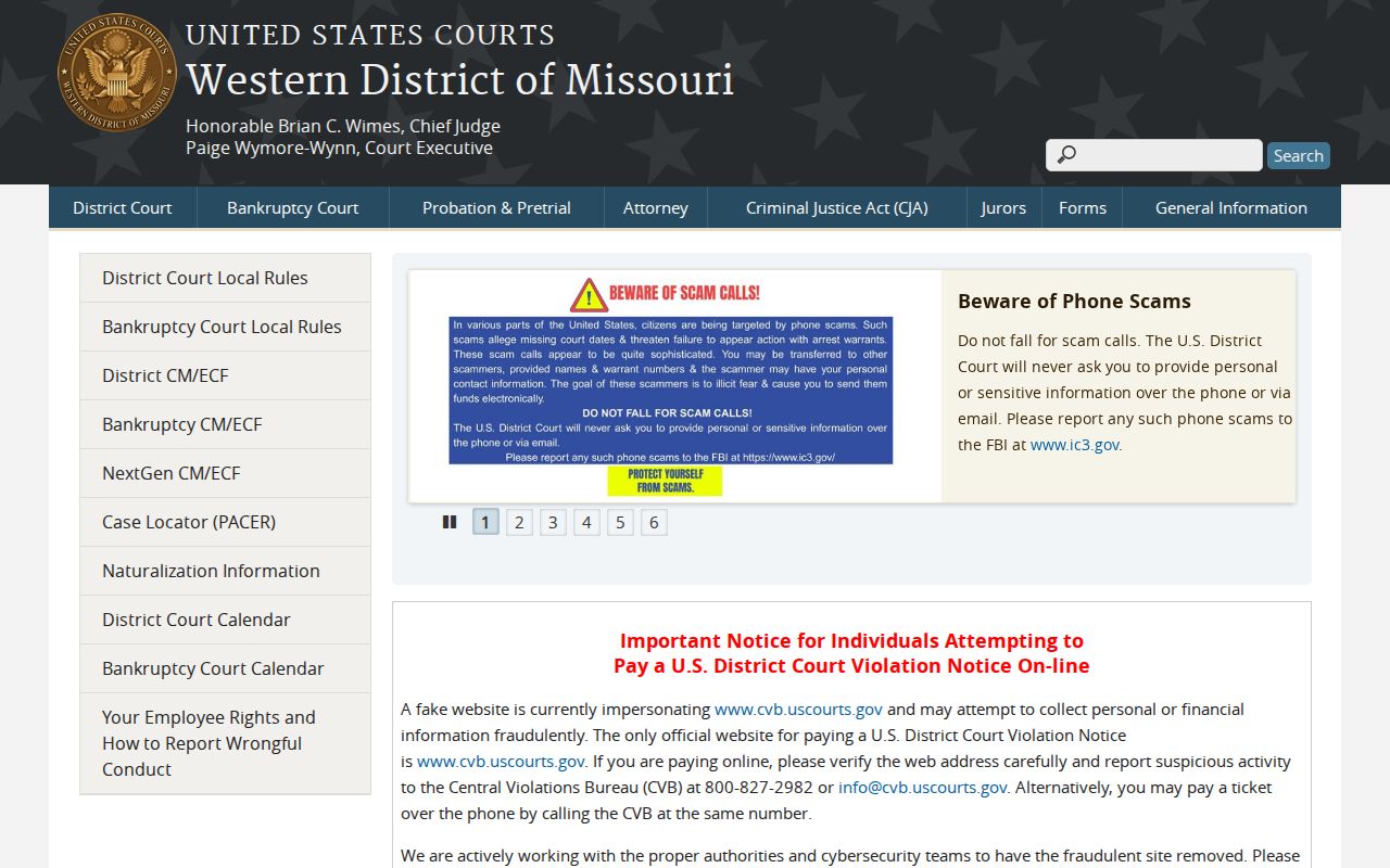 Carroll County criminal history Western District of Missouri federal records
